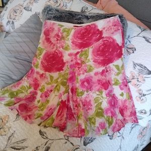 Pink floral twirly skirt